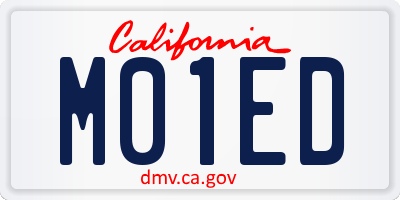 CA license plate M01ED