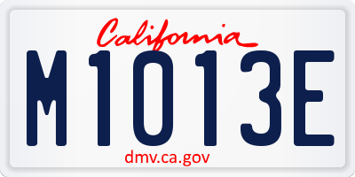 CA license plate M1013E