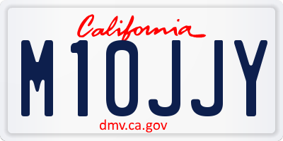 CA license plate M10JJY