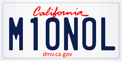 CA license plate M10NOL