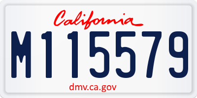 CA license plate M115579