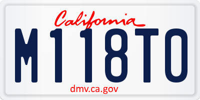 CA license plate M118T0