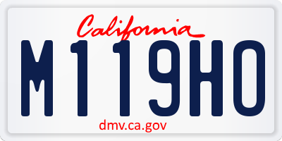 CA license plate M119HO