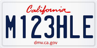 CA license plate M123HLE