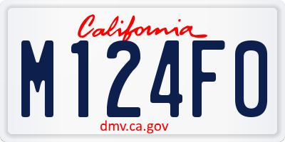 CA license plate M124F0