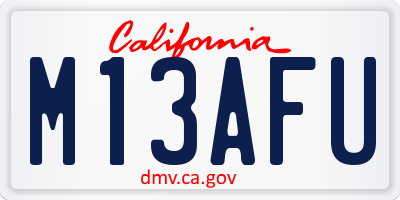 CA license plate M13AFU