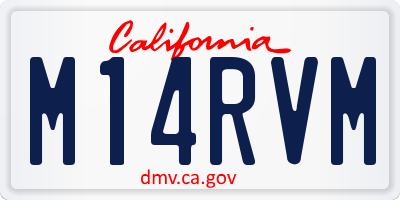 CA license plate M14RVM