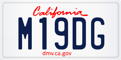 CA license plate M19DG