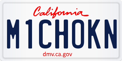 CA license plate M1CHOKN