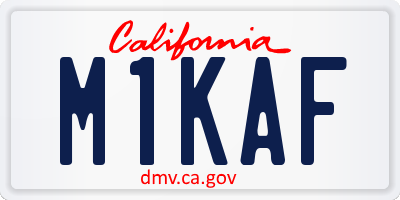 CA license plate M1KAF