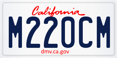 CA license plate M220CM