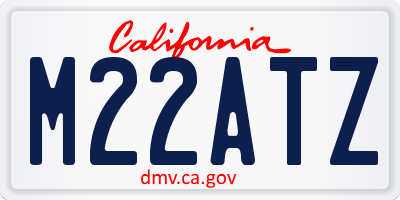 CA license plate M22ATZ