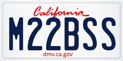 CA license plate M22BSS