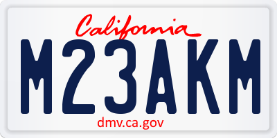 CA license plate M23AKM