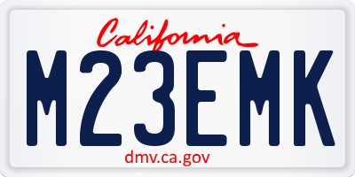 CA license plate M23EMK