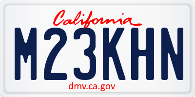 CA license plate M23KHN