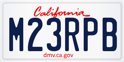 CA license plate M23RPB