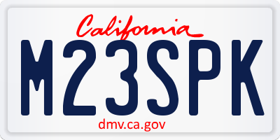 CA license plate M23SPK