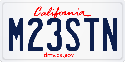 CA license plate M23STN