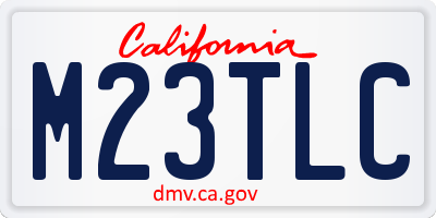 CA license plate M23TLC