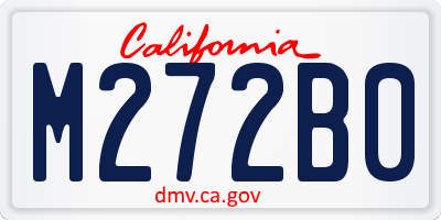 CA license plate M272B0