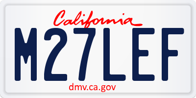 CA license plate M27LEF