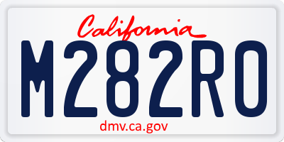 CA license plate M282R0