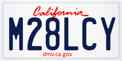 CA license plate M28LCY