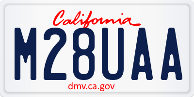 CA license plate M28UAA