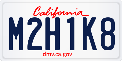 CA license plate M2H1K8