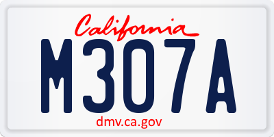 CA license plate M307A