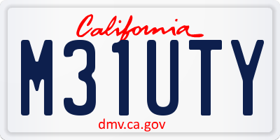 CA license plate M31UTY