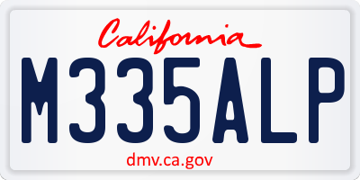 CA license plate M335ALP