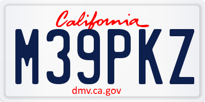 CA license plate M39PKZ