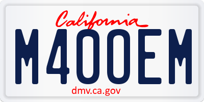 CA license plate M40OEM