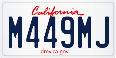 CA license plate M449MJ