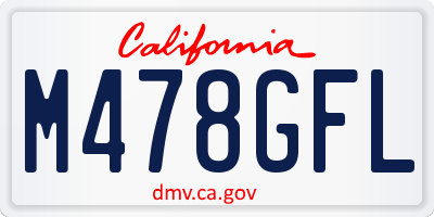 CA license plate M478GFL