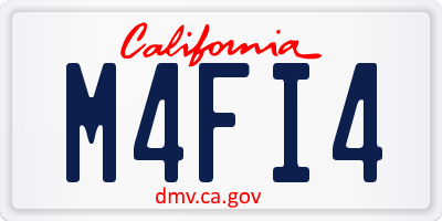 CA license plate M4FI4