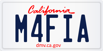 CA license plate M4FIA