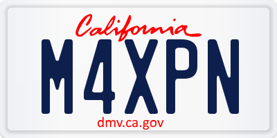 CA license plate M4XPN