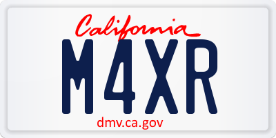 CA license plate M4XR