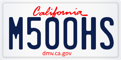 CA license plate M50OHS