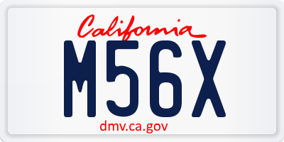 CA license plate M56X