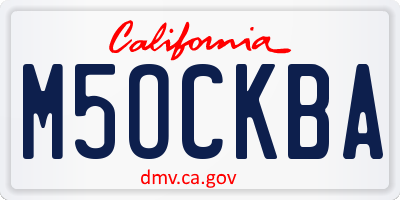 CA license plate M5OCKBA