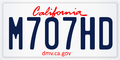 CA license plate M707HD