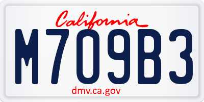 CA license plate M709B3