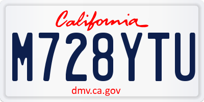 CA license plate M728YTU