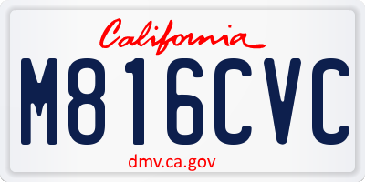 CA license plate M816CVC