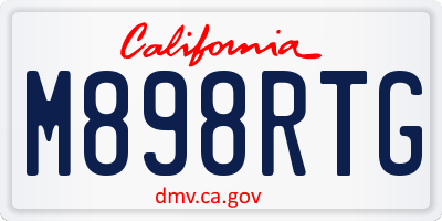 CA license plate M898RTG