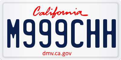 CA license plate M999CHH